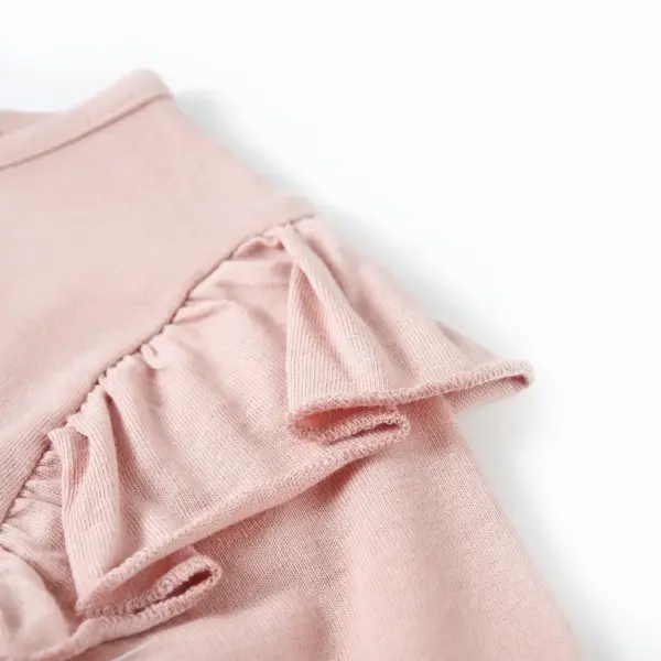 Pikkade varrukatega roosa lastesärk varblastega, 100% puuvill, suurus 92 – 4