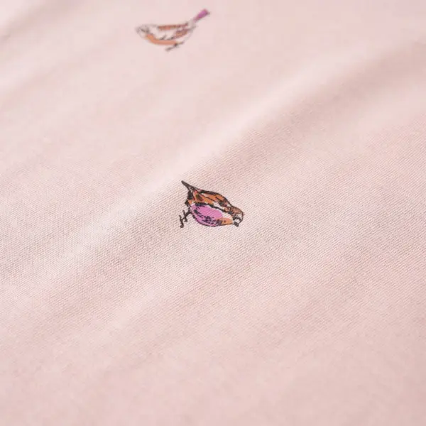 Pikkade varrukatega roosa lastesärk varblastega, 100% puuvill, suurus 92 – 5