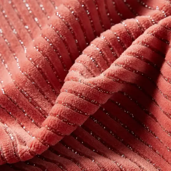 Pikkade varrukatega A-lõikeline laste kleit sädelevate triipudega, roosa, suurus 116 – 7