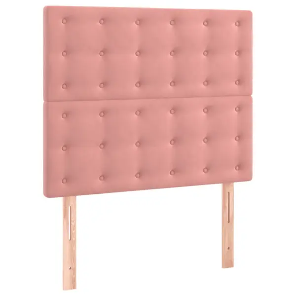 Roosa sametist kontinentaalvoodi madratsi ja kattemadratsiga, 100 x 200 cm – 6