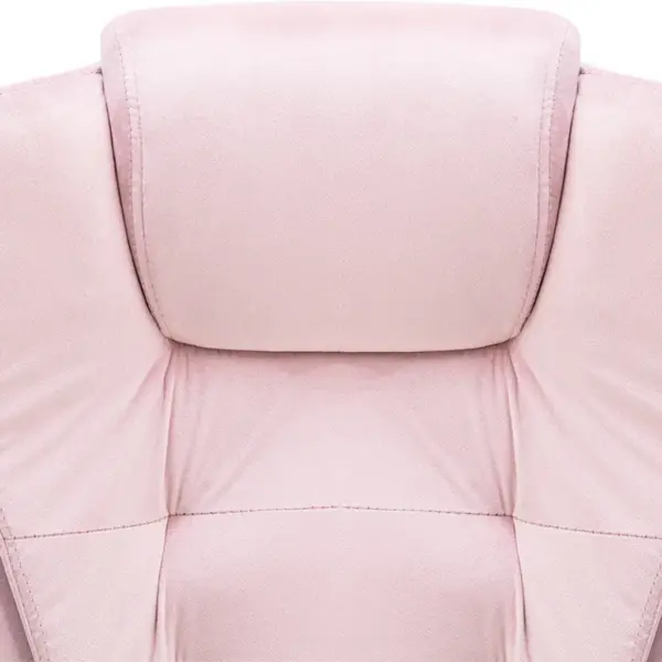 Roosa sametist kontoritool reguleeritava kõrguse ja kõrge seljatoega, 67 x 71 x 110–119 cm – 6