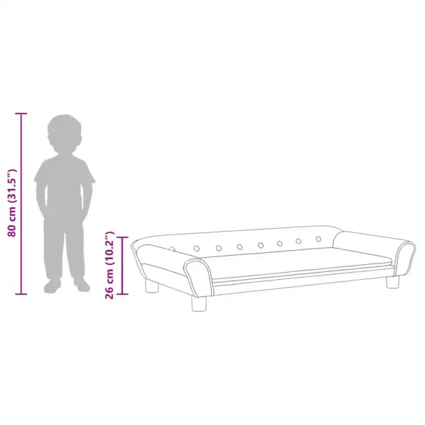 Roosa sametist lastediivan lastele, 100 x 50 x 26 cm – 8