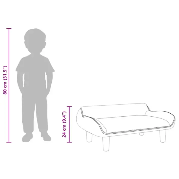 Roosa sametist lastediivan lastele, 70 x 40 x 24 cm – 8