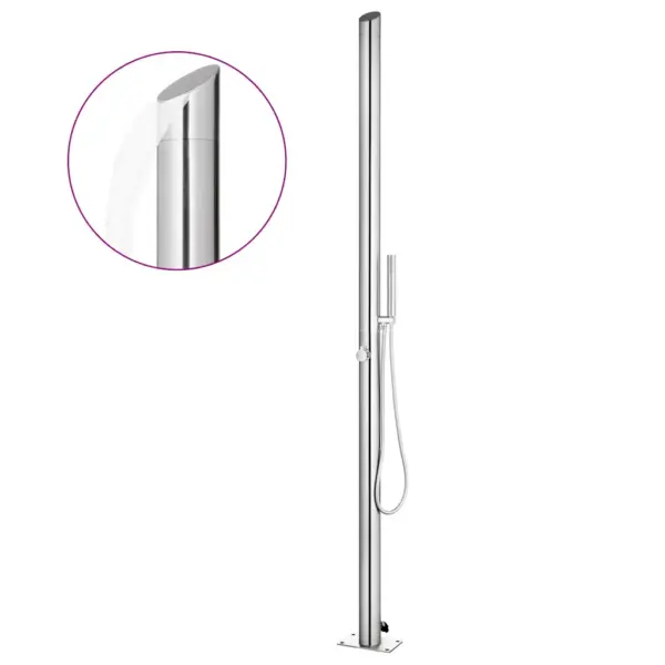 Aiadušš pea- ja käsidušiga pruuni WPC-alusega, roostevaba teras, 225 cm – 3