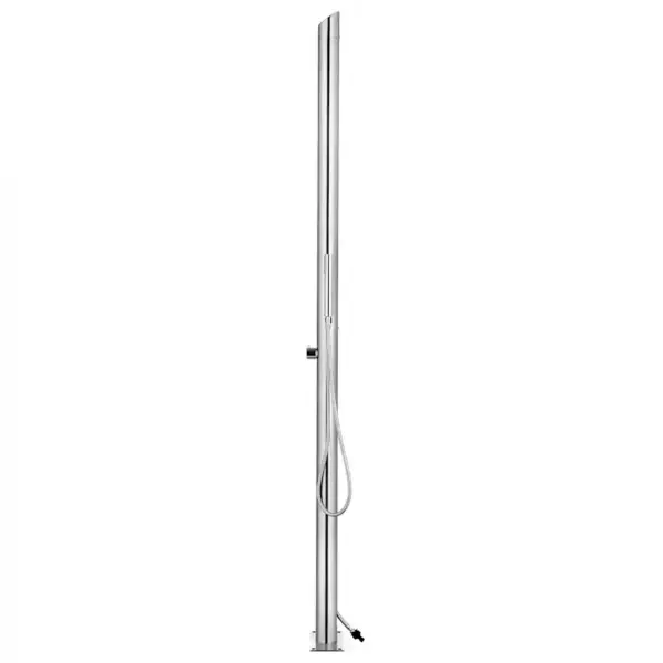 Aiadušš pea- ja käsidušiga pruuni WPC-alusega, roostevaba teras, 225 cm – 4