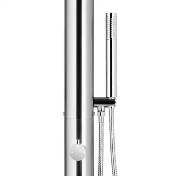 Aiadušš pea- ja käsidušiga pruuni WPC-alusega, roostevaba teras, 225 cm – 7