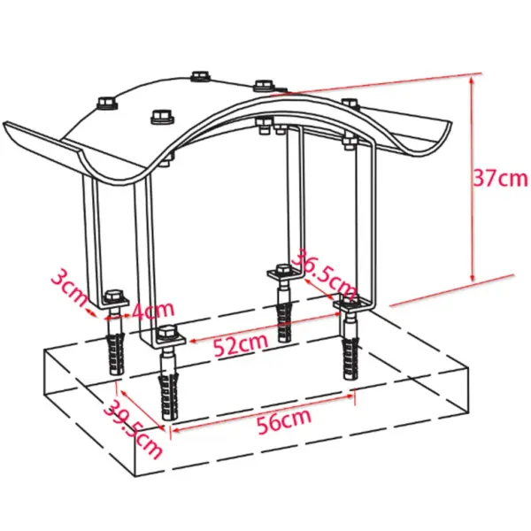 Roostevabast terasest korstnakate, hõbedane, 70 x 70 x 37 cm – 8