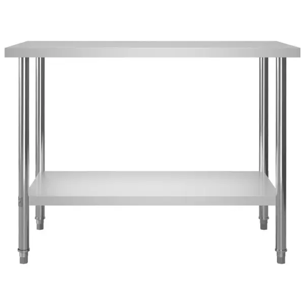 Roostevabast terasest köögitöölaud kahe riiuliga, 120 x 60 x 120 cm – 6