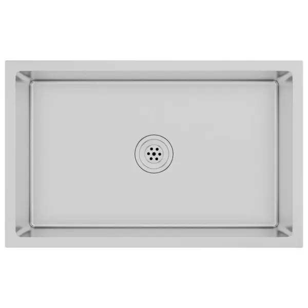 Käsitsi valmistatud köögivalamu, harjatud roostevabast terasest, hõbedane, X-flume kiire äravooluga, 70 x 44 x 20 cm – 2