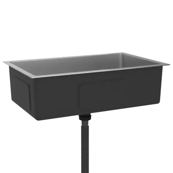 Käsitsi valmistatud köögivalamu, harjatud roostevabast terasest, hõbedane, X-flume kiire äravooluga, 70 x 44 x 20 cm – 4