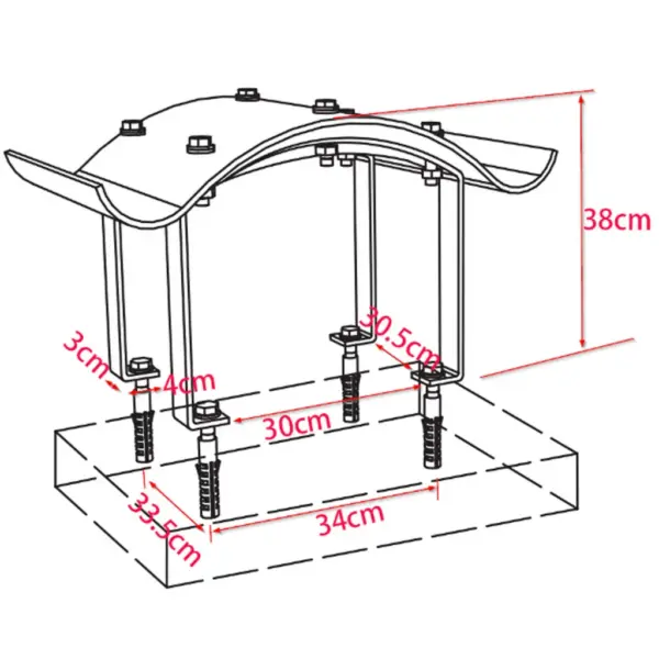 Roostevabast terasest korstnakate, hõbedane, 60 x 60 x 38 cm – 8
