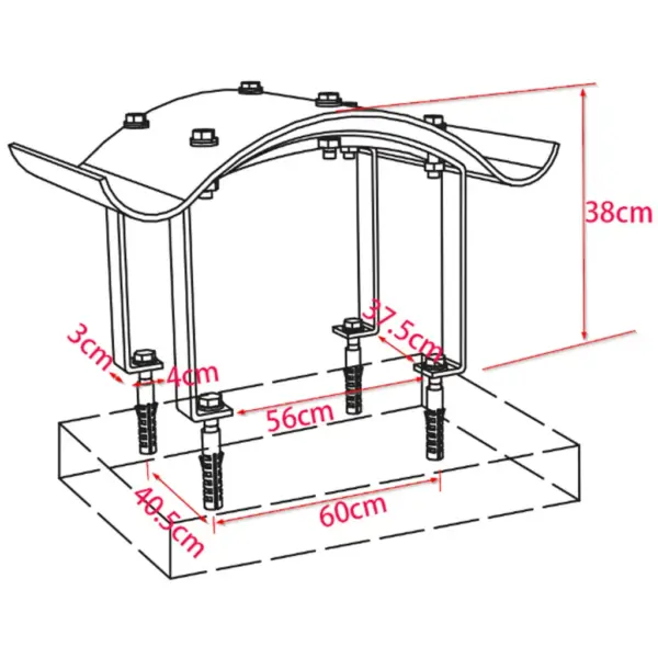 Roostevabast terasest korstnakate, hõbedane, 70 x 100 x 38 cm – 8