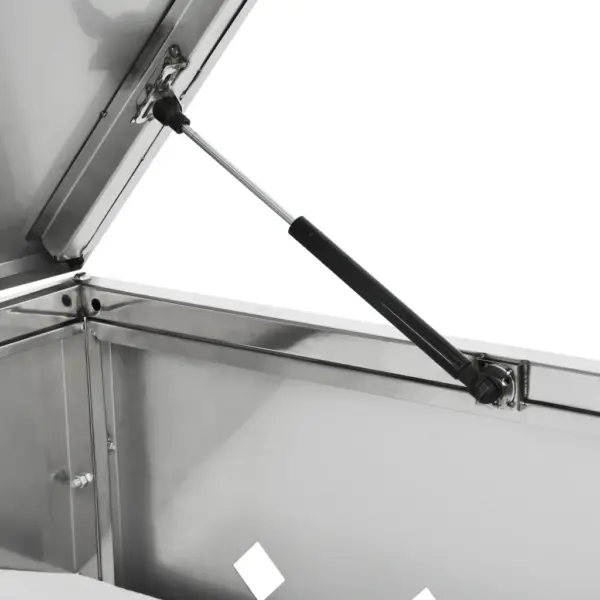 Kahe 240 l ratastega prügikasti kuur, roostevabast terasest, hõbedane, 138 x 77,5 x 115 cm – 7