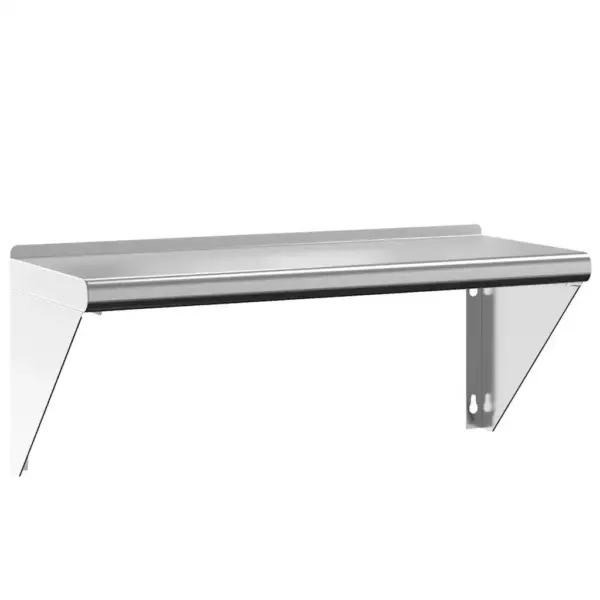 Hõbedane roostevabast terasest seinariiul, 75 x 30 x 31 cm, kandevõime 50 kg – 2