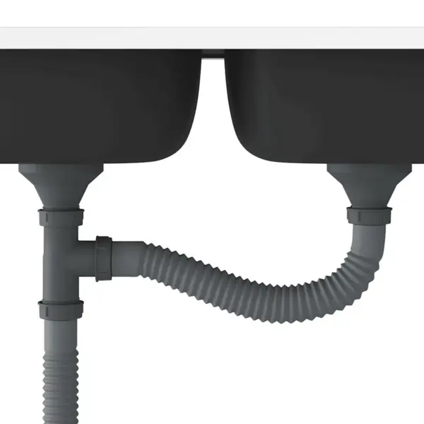 Kahe kraanikausi ja äravoolualaga roostevabast terasest köögivalamu, hõbedane, 1200 x 600 mm – 7