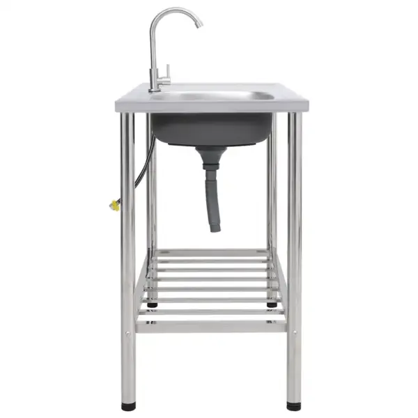 Roostevabast terasest välipesuvalamu kraani ja nõrutusalusega, 100 x 50 x 15 cm – 3