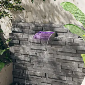 Roostevabast terasest veekosk tiigile ja basseinile, RGB LED-tuledega, 30 cm