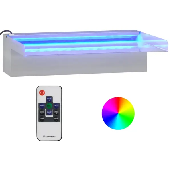 Roostevabast terasest veekosk tiigile ja basseinile, RGB LED-tuledega, 30 cm – 2