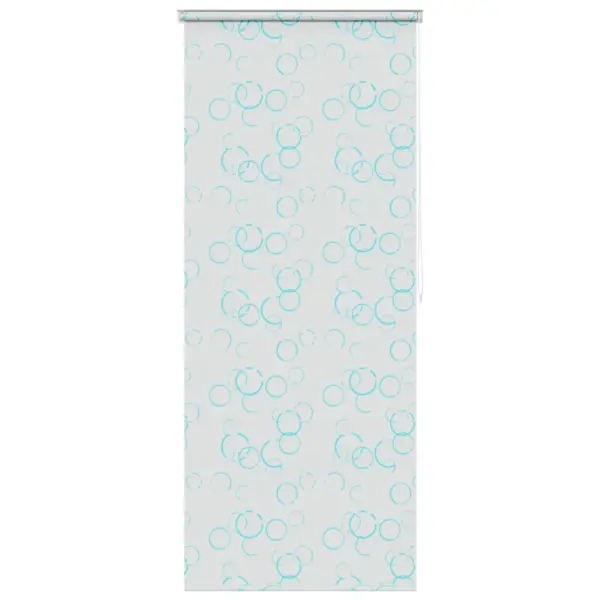 Ruloo-tüüpi dušikardin mullimustriga, valge PEVA, 100 x 240 cm – 2