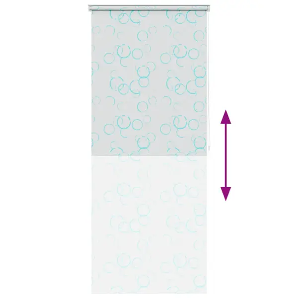 Ruloo-tüüpi dušikardin mullimustriga, valge PEVA, 100 x 240 cm – 5