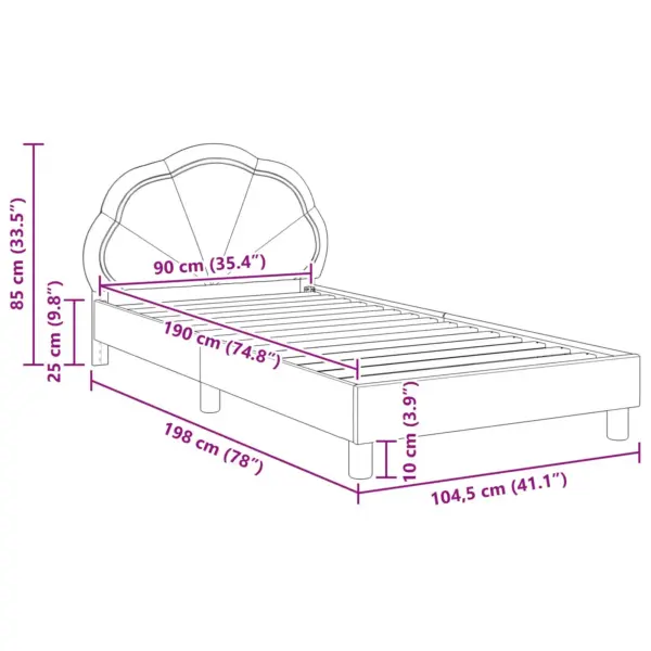 Sametkattega laste voodiraam peatsiga, politseisinine, tehispuidust raam, 90 x 190 cm – 10