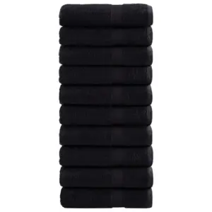 Saunalinade komplekt SOLUND, 10 tk, must, 70 x 140 cm, 100% puuvill, 600 g/m²