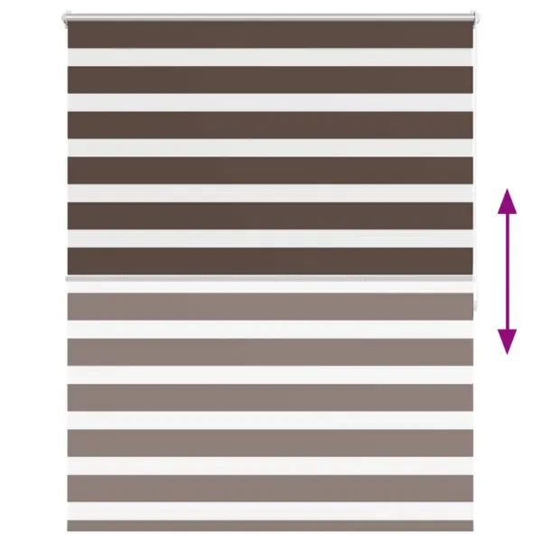 Sebraruloo läbipaistvate ja pimendavate triipudega, 140 x 175 cm, kohvivärvi, 100% polüester – 5