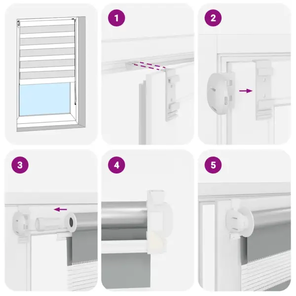 Sebraruloo läbipaistvate ja pimendavate triipudega, 140 x 175 cm, kohvivärvi, 100% polüester – 6