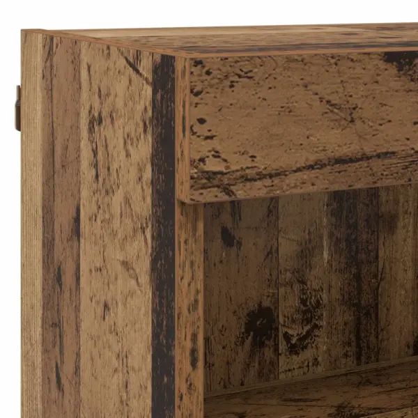 Seinale kinnitatav TV-kappide komplekt LED-ribadega, 8 osa, vana puidu toonis klaasriiulitega – 9