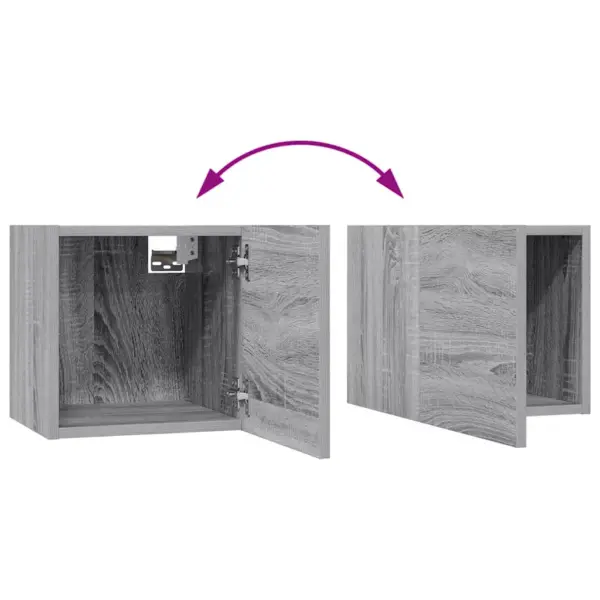 Seinale kinnitatav 10-osaline telerikappide komplekt, hall Sonoma tamm, tehispuit - 9