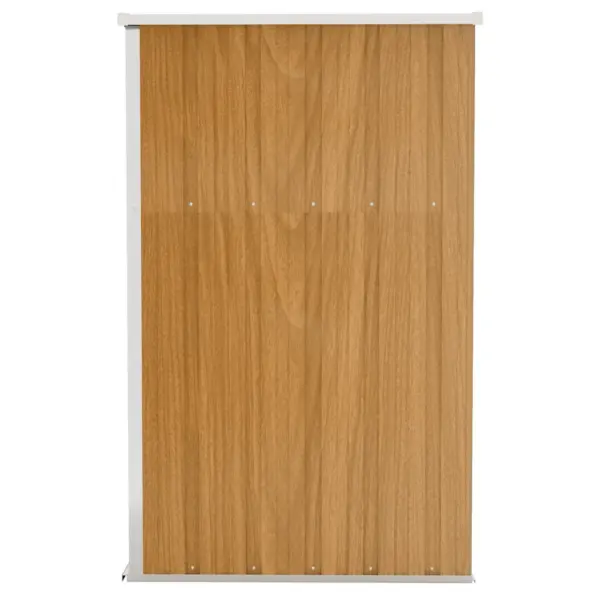 Seinale kinnitatav aiakuur, pruun puiduvälimusega tsingitud teras, 118 x 100 x 178 cm – 4