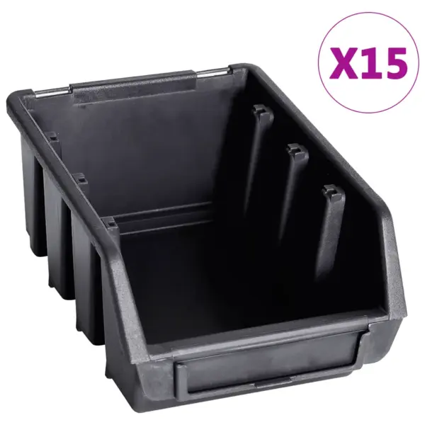 29-osaline seinale kinnitatav hoiukastide komplekt seinapaneelidega, must ja punane – 3