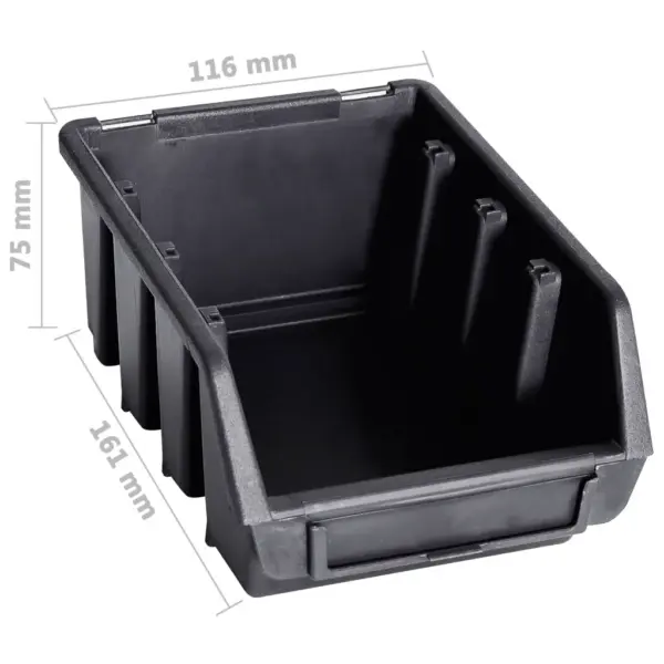 29-osaline seinale kinnitatav hoiukastide komplekt seinapaneelidega, must ja punane – 10