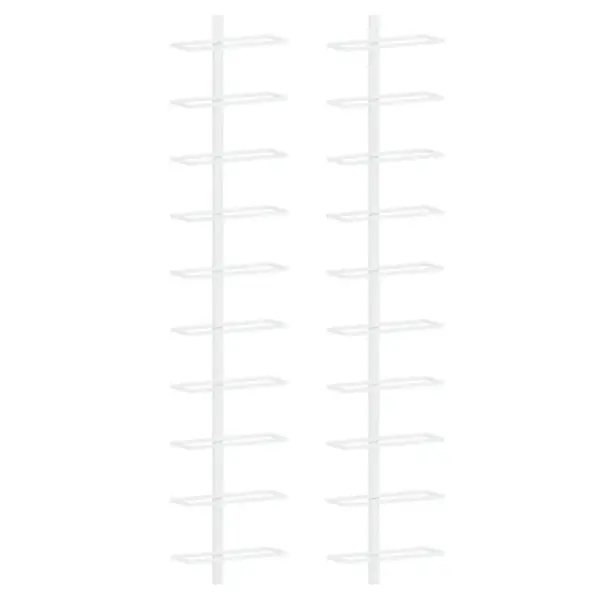 Seinale kinnitatav metallist veiniriiul, 10 pudelile, 2 tk, valge, 24 x 9 x 120 cm – 2