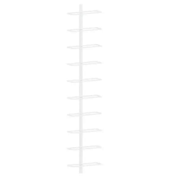 Seinale kinnitatav metallist veiniriiul, 10 pudelile, 2 tk, valge, 24 x 9 x 120 cm – 5
