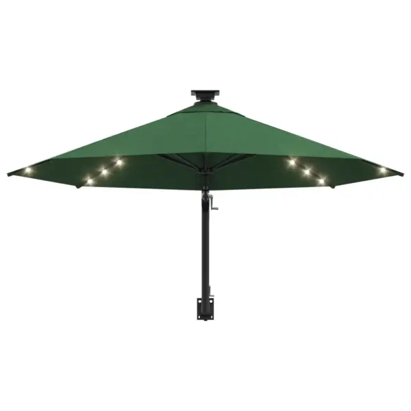 Seinale kinnitatav aia päikesevari LED-valgustusega, roheline, 300 cm – 4