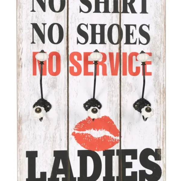 Vanaaegse trükiga seinale kinnitatav riidenagi 6 konksuga, mitmevärviline, 40 x 120 cm – 4