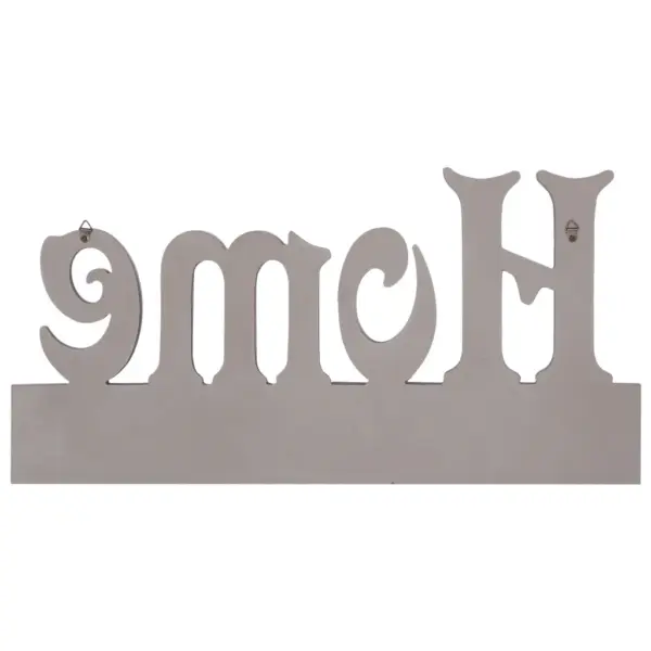 Seinale kinnitatav riidenagi HOME, valge MDF, 4 vasest konksu, 50 x 23 cm – 3