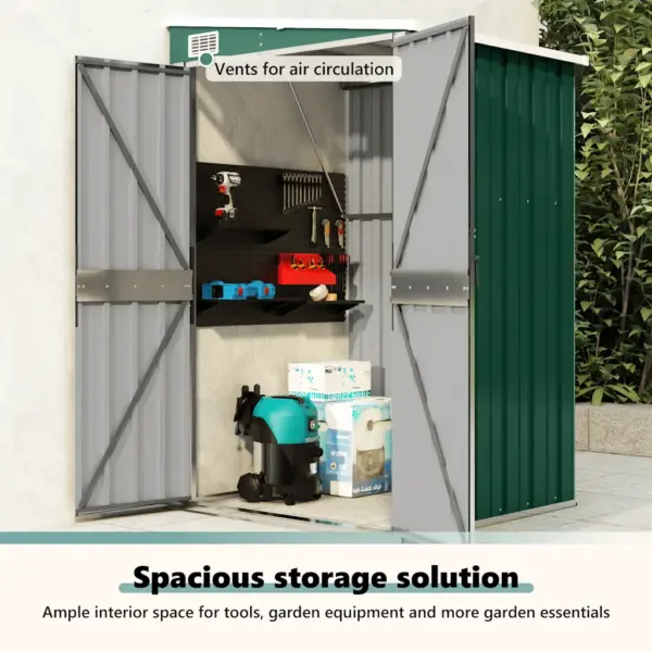 Seinale kinnitatav aiakuur, roheline tsingitud teras, 118 x 100 x 178 cm – 9