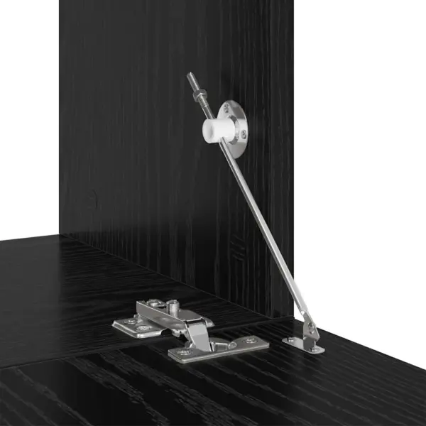 Seinale kinnitatav telerikappide komplekt, must tamm, tehispuit, 120 x 30 x 30 cm – 10