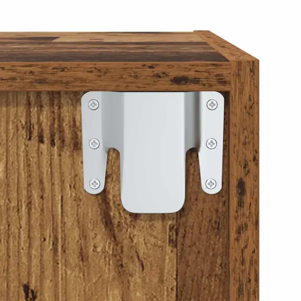 Seinale kinnitatav telerikappide komplekt riiulitega, 2 tk, pruun tehispuit, 37 x 37 x 142,5 cm – 7