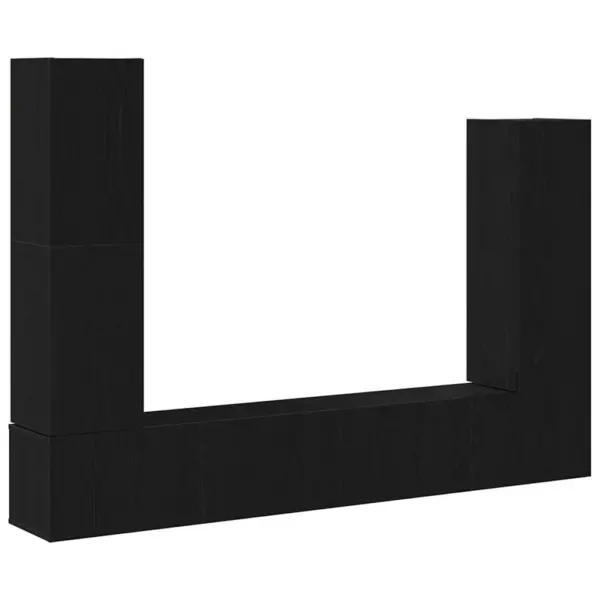 Seinale kinnitatav TV-kapikomplekt, 6-osaline, musta tamme toonis tehispuit – 2