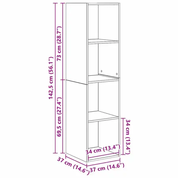 Seinale kinnitatavad TV-kapid riiulitega, 2 tk, must tamm, 37 x 37 x 142,5 cm – 10