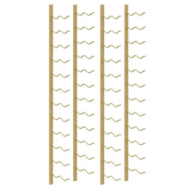 Seinale kinnitatav veiniriiulite komplekt, 24 pudelile, 2 tk, kuldne rauast, 22,5 x 2,5 x 116 cm – 2