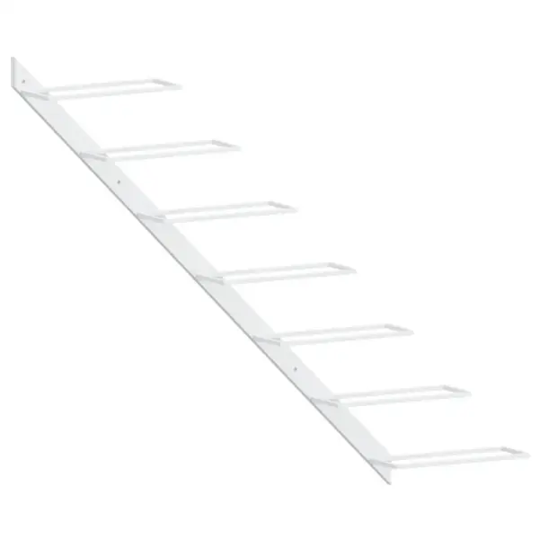 Valge seinale kinnitatav metallist veiniriiul 7 pudelile, 88 x 8 x 72 cm – 2
