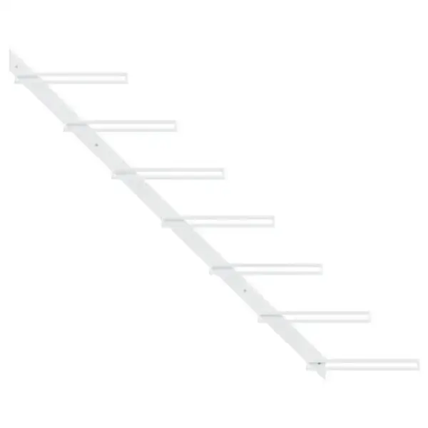 Valge seinale kinnitatav metallist veiniriiul 7 pudelile, 88 x 8 x 72 cm – 5