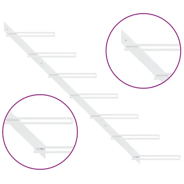 Valge seinale kinnitatav metallist veiniriiul 7 pudelile, 88 x 8 x 72 cm – 8