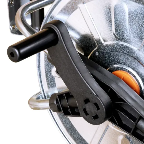 Seinale kinnitatav voolikurull tsingitud terasest, hõbedane/must, kuni 50 m aiavoolikule, 55 x 50 x 35 cm – 7