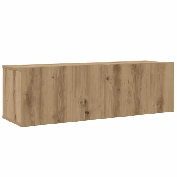 Seinale paigaldatav TV-kapikomplekt ustega ja riiulitega, 4 osa, pruun tehispuit, 200 x 30 x 30 cm – 6