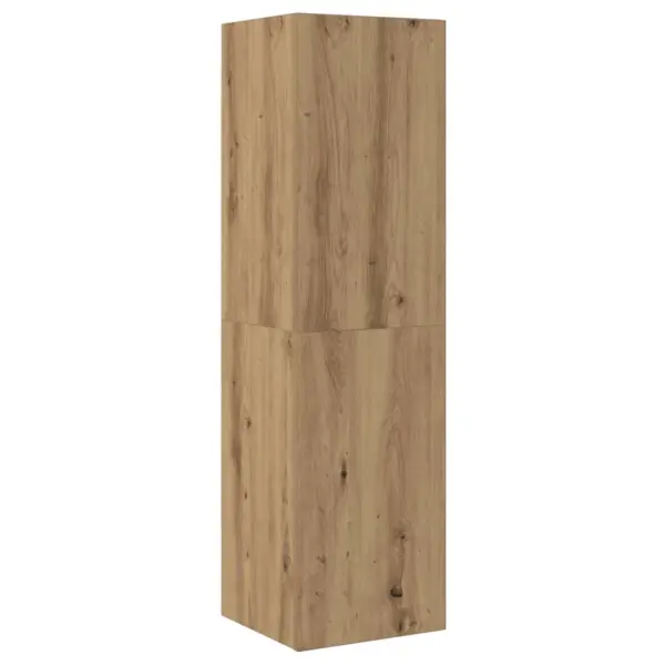 3-osaline seinale paigaldatav telerikappide komplekt, tehispuit, kunsttamm, 1 x 100 x 30 x 30 cm ja 2 x 30,5 x 30 x 110 cm, kandevõime kokku 60 kg – 4